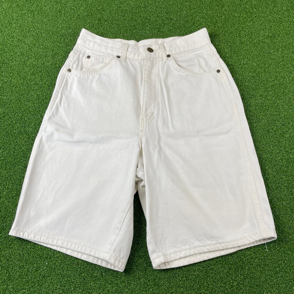 Vintage Chic Womens White High Rise USA Jean Shorts Sz 26"